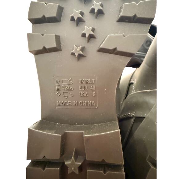 Jeffrey Campbell Women's Green Buckle Ankle Controller Moto Rain Boots Size 9 - Picture 9 of 10